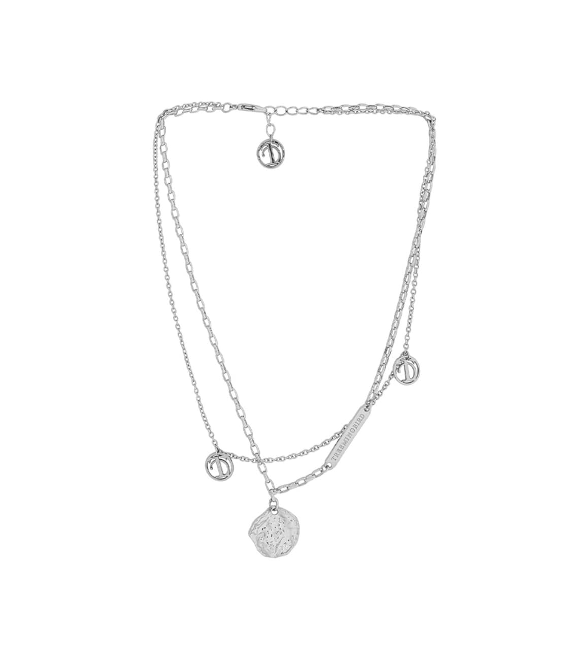 Double Layered Logo Necklace [ Silver ] 상품이미지3