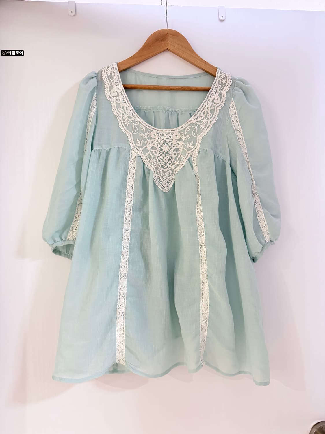 일본빈티지 민트 페어리 블라우스 상품이미지1