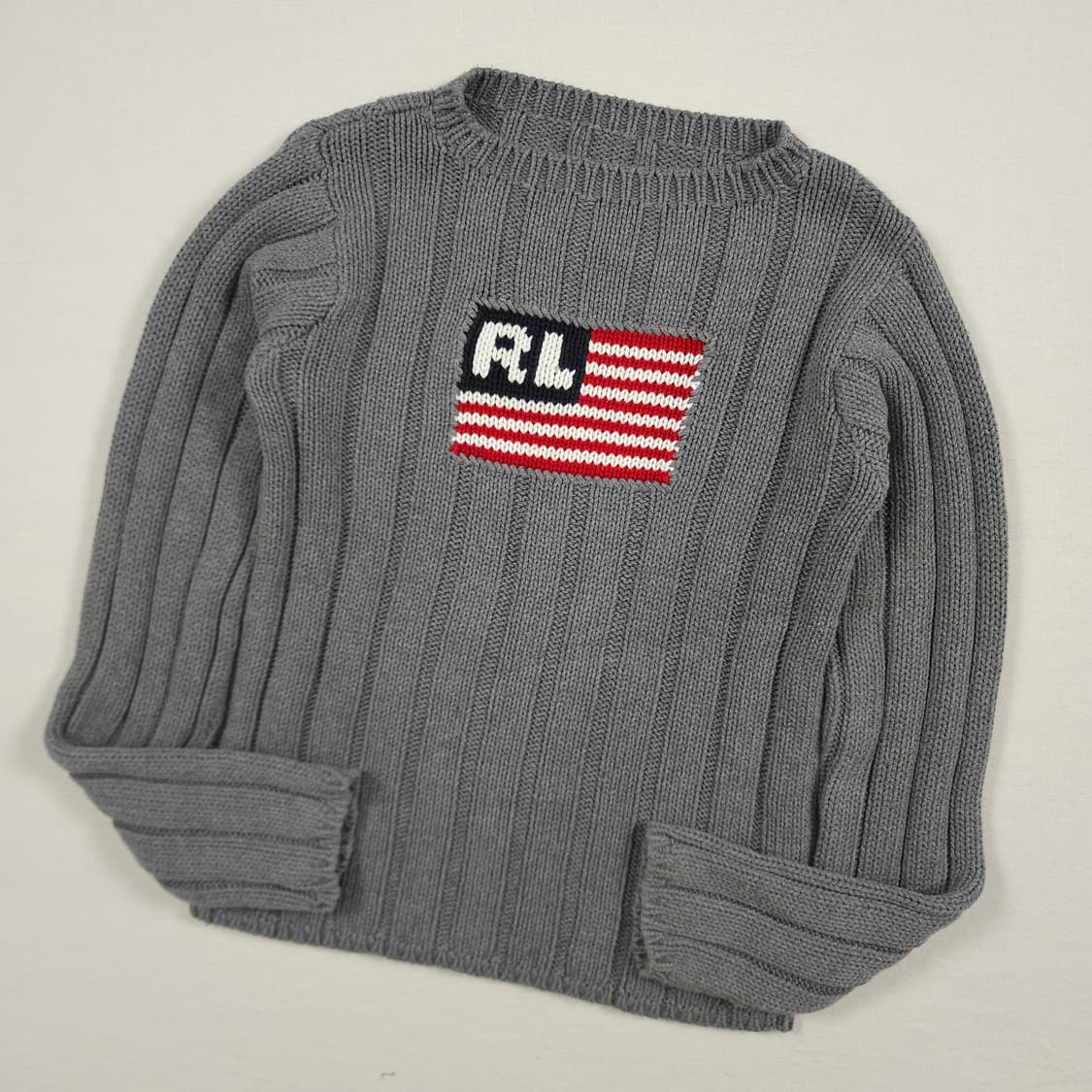 (여성M) 폴로 랄프로렌 성조기 니트 그레이 상품이미지2