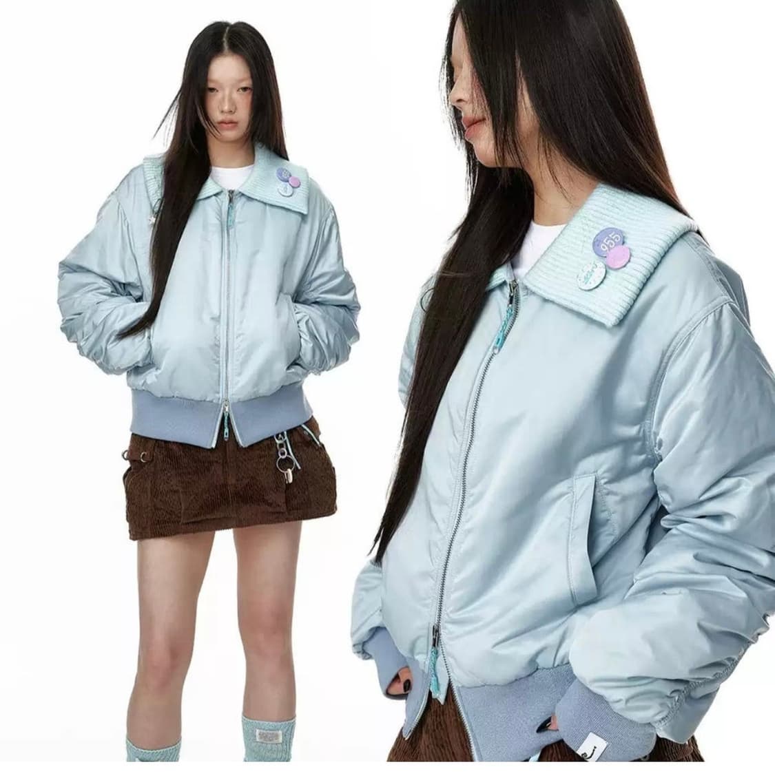 지쿠 블루 봄버 자켓 상품이미지3