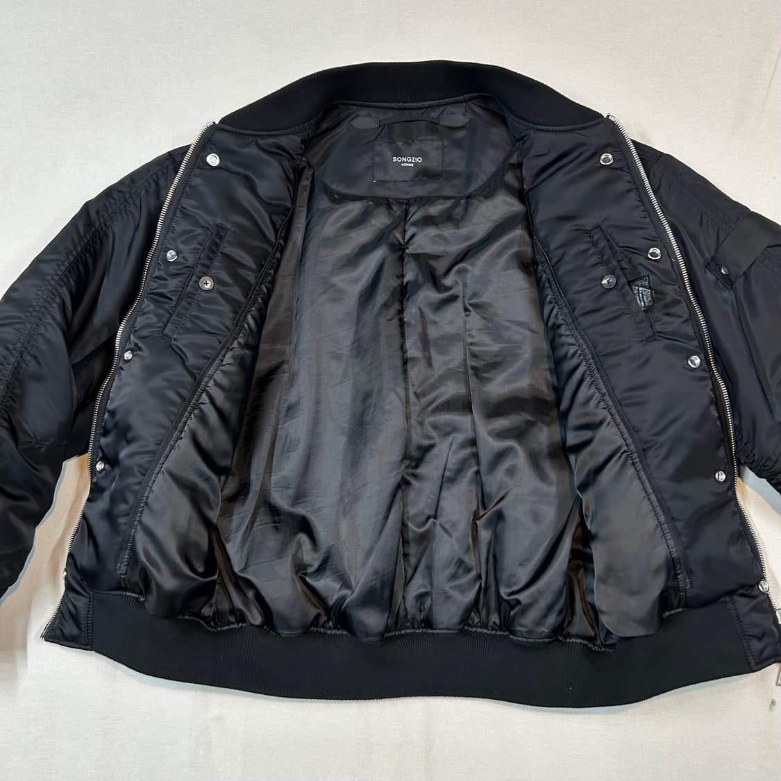 XL) 송지오 옴므 MA-1 항공점퍼 봄버 자켓 블랙 상품이미지4