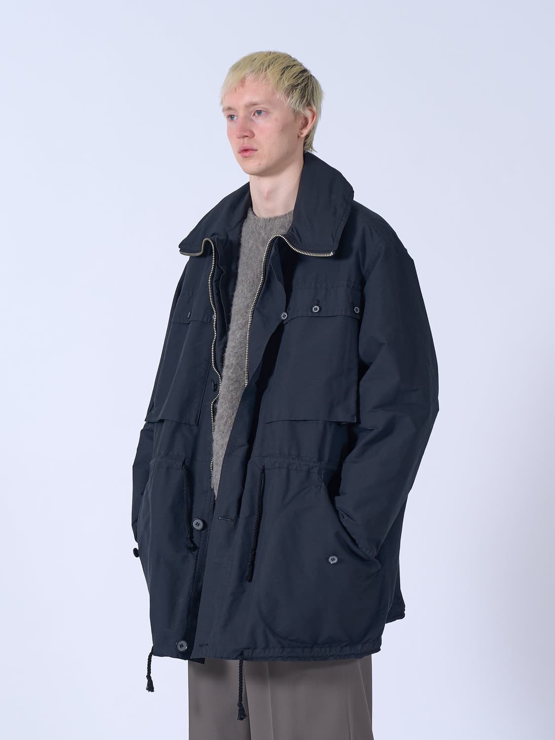 [2] YOKE 요크 리사이클 하프코트 블랙 상품이미지1