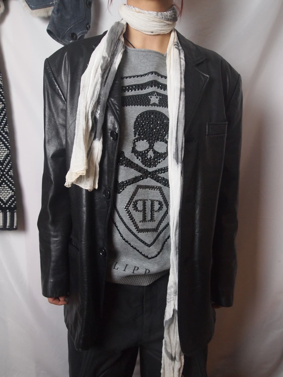 빈티지 카우 레더 자켓 상품이미지6