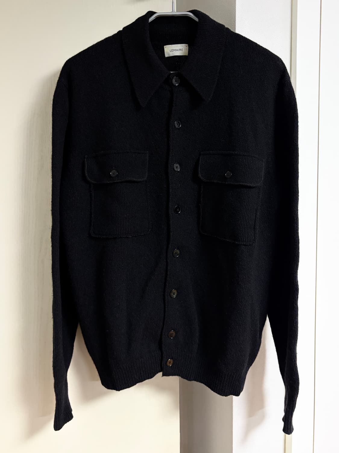 20fw 르메르 울 더블 포켓 가디건 블랙 상품이미지4