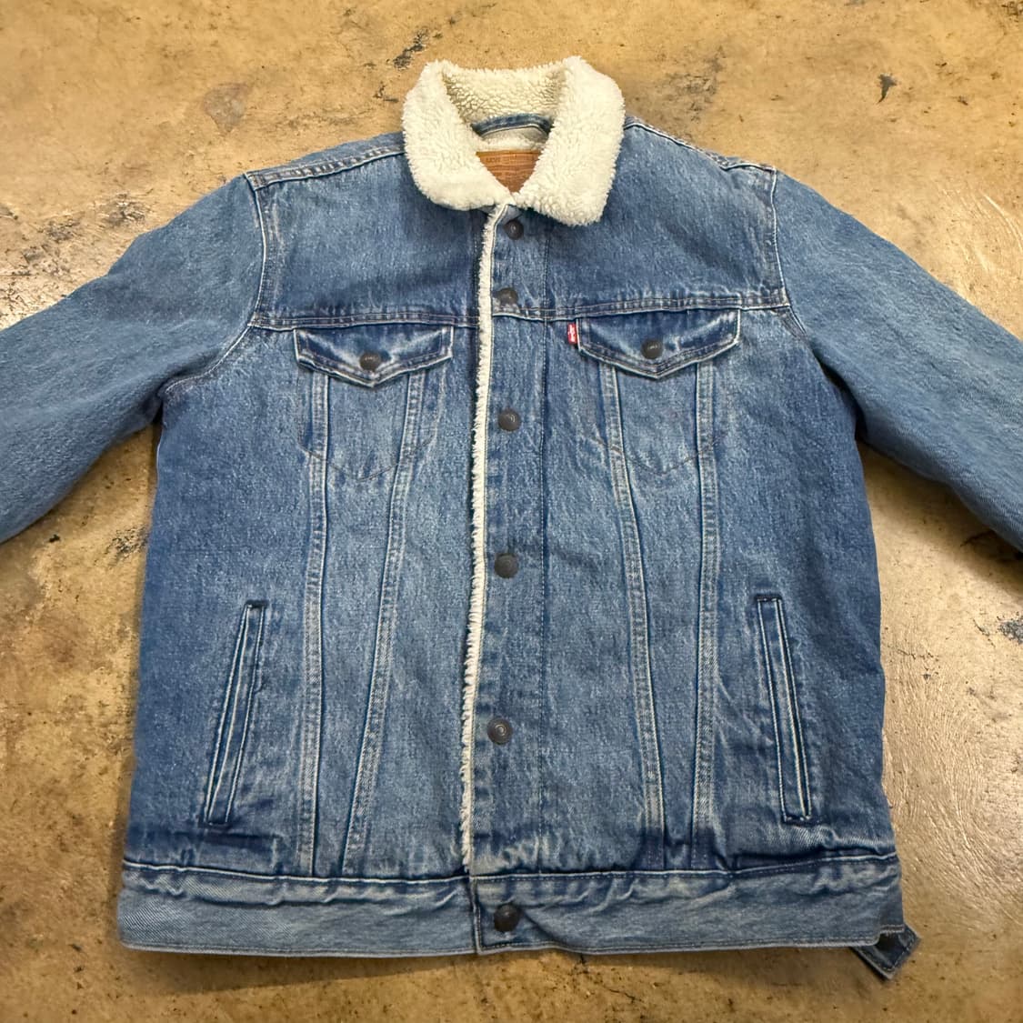 [정품/M] 리바이스 청자켓 데님 쉐르파 트러커 자켓 b14 상품이미지3
