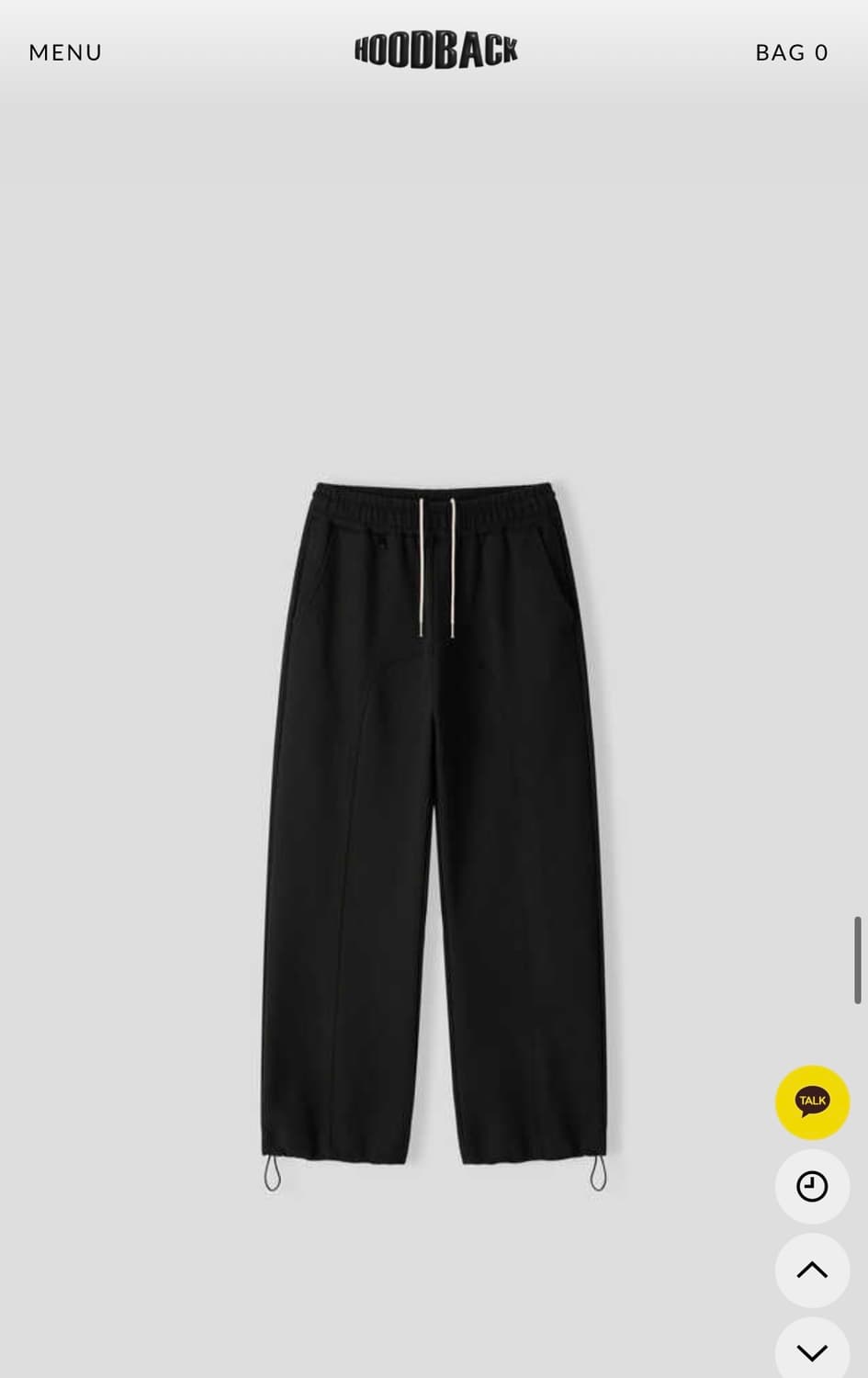 HOODBACK 헤비 커브드 쮸리 스웻팬츠 블랙 상품이미지3