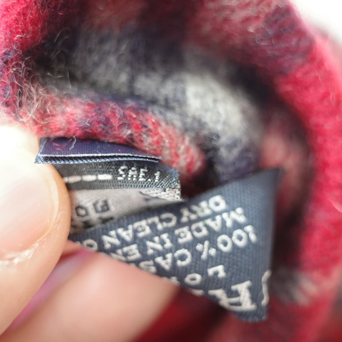 영국 생산 100% 캐시미어 버버리 체크 레드 머플러 상품이미지4