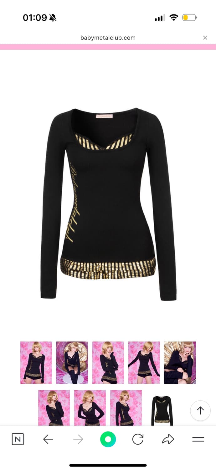 베이비메탈클럽 디스코 프릴 탑 블랙 갸루금장 엔젤넘버555포어링슈슈체리 상품이미지2