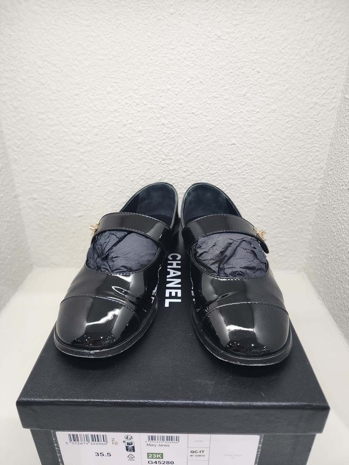 샤넬 G45280 메리제인 턴락 로퍼 35.5 블랙 상품이미지1