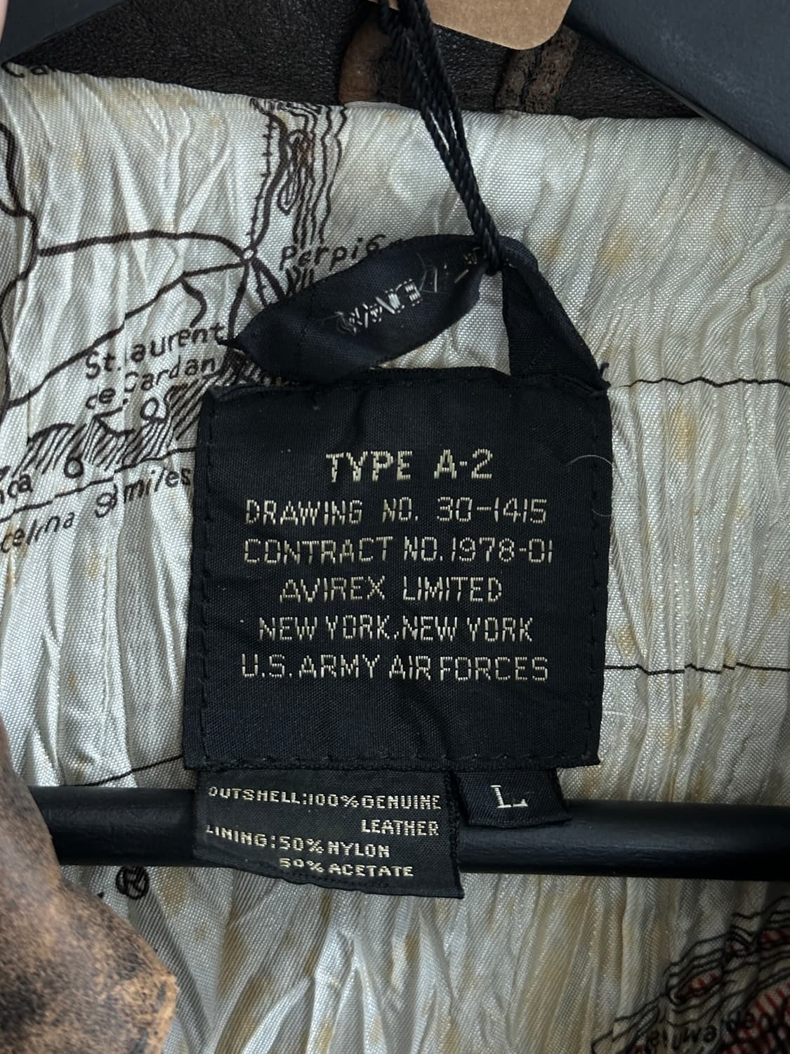 80's USA Made 아비렉스 A2 레더 봄버 자켓 상품이미지9