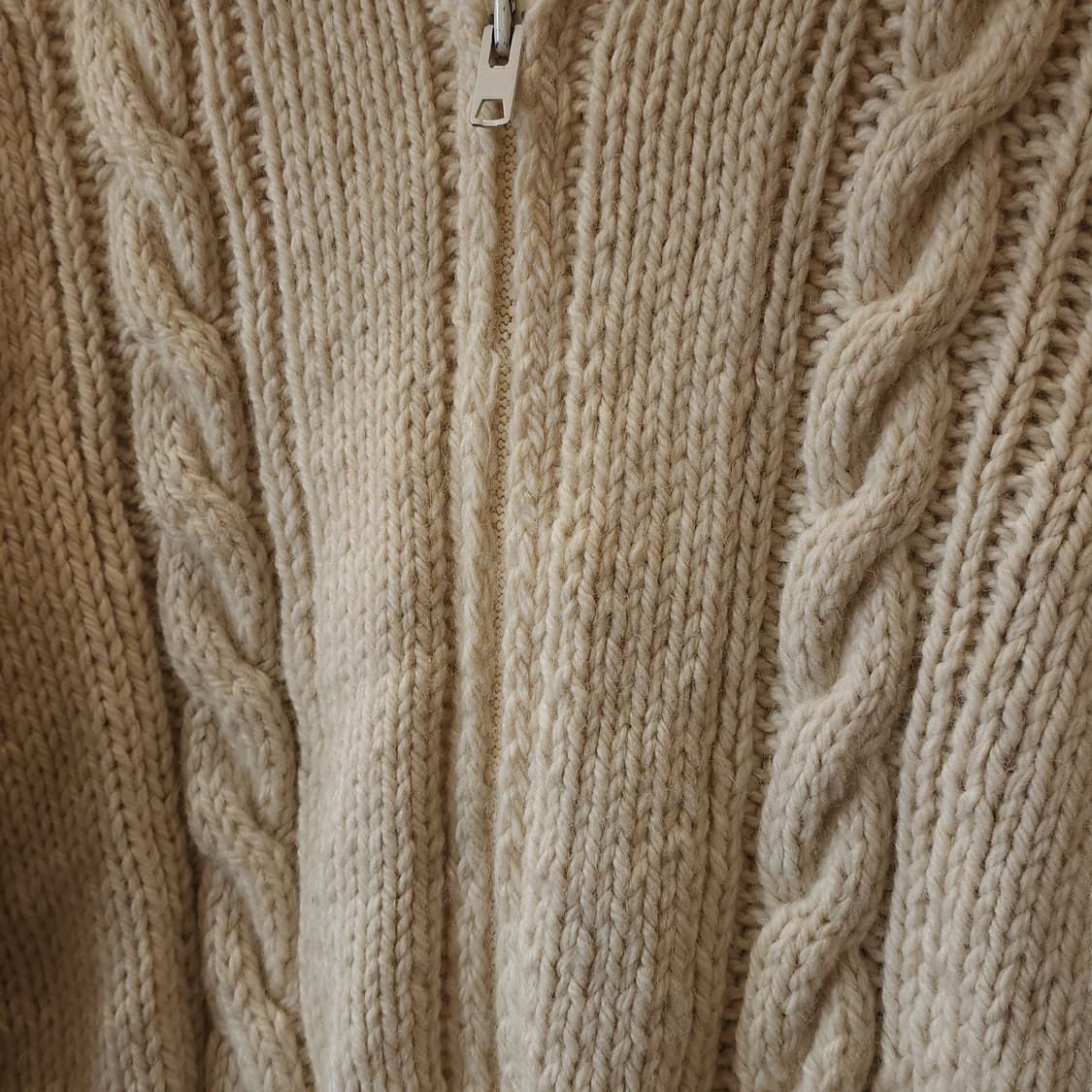 90s 프렌치 핸드메이드 울 가디건 코위찬 헤비울 스웨터 집업 가디건 상품이미지6