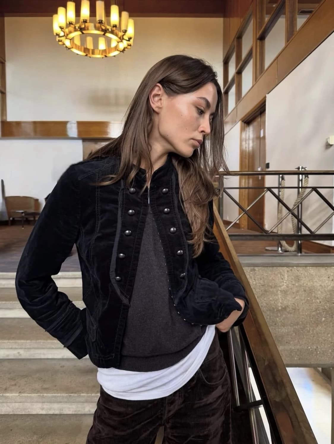 Y2K/빈티지] 유니크 나폴레옹 제복 스타일 트위드 자켓 상품이미지9