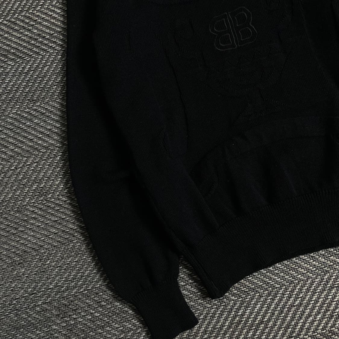 90s 발렌시아가 아카이브 빅로고 니트 블랙y 3629 상품이미지4