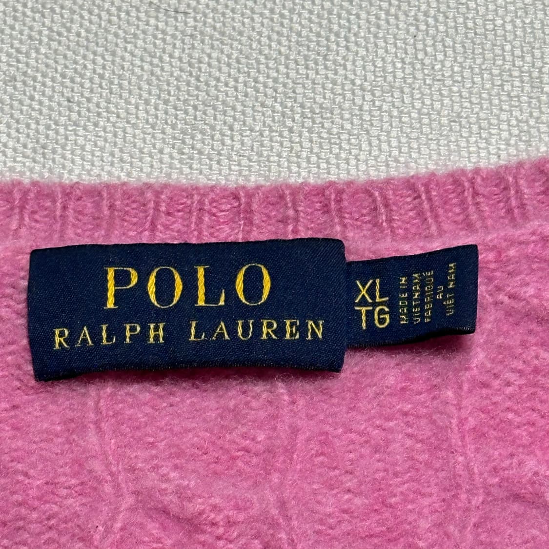 XL 폴로랄프로렌 여성용 핑크 브이넥 캐시미어 니트 상품이미지4