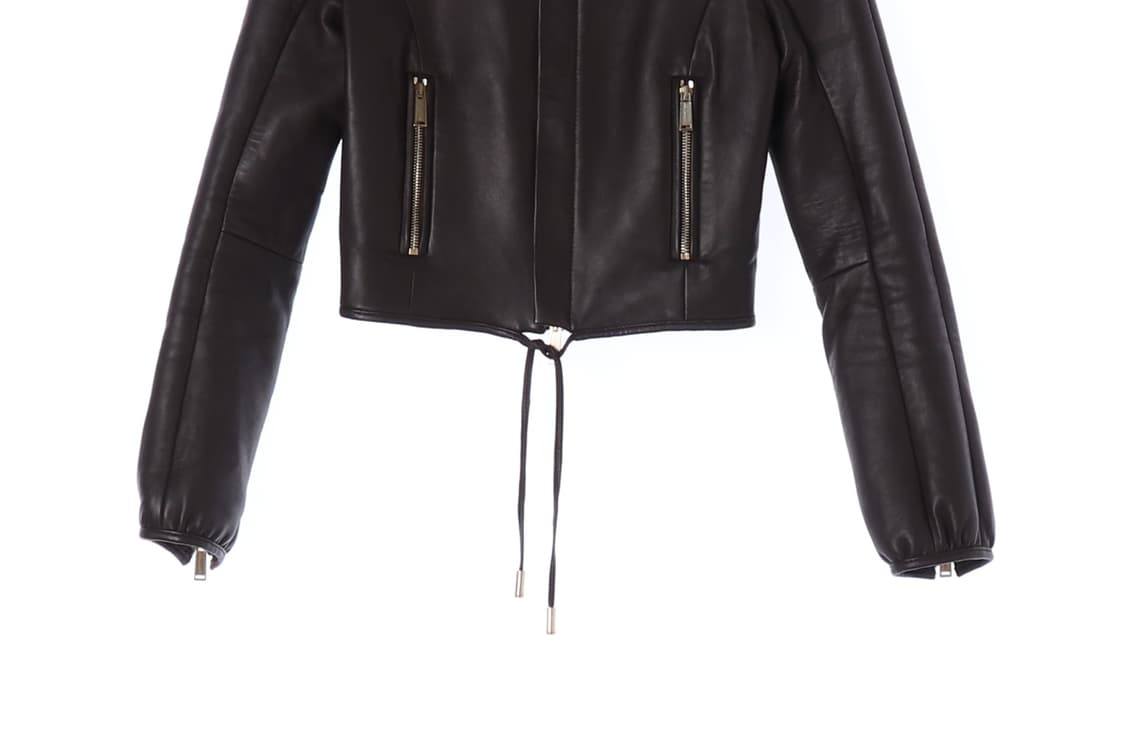 [S]디스퀘어드2 양가죽100% 브라운 노카라 레더 점퍼 가죽재킷
 상품이미지3