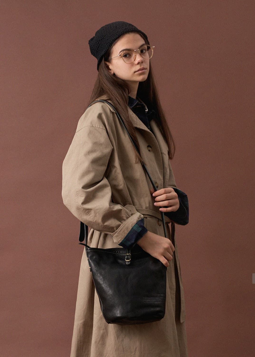 포디어웍스 가죽 가방 숄더백 크로스백 블랙 상품이미지6