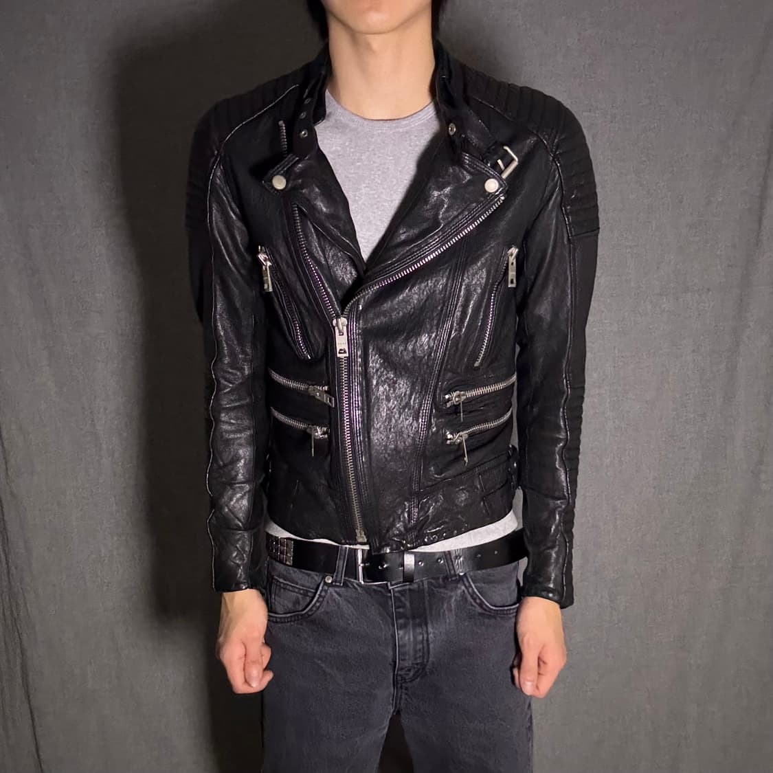이태리 램스킨 라이더 자켓 상품이미지2