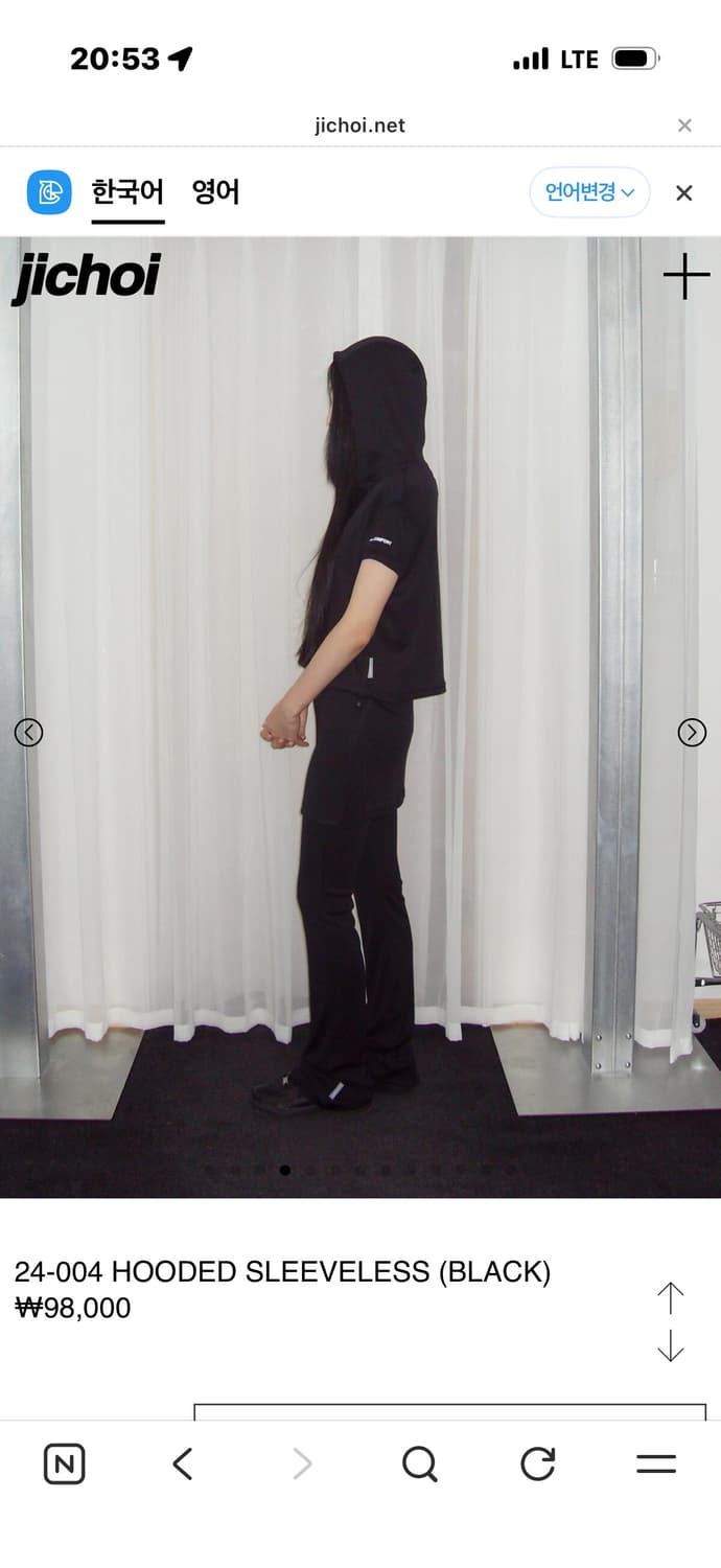 (새상품)24-004 HOODED SLEEVELESS (BLACK) 상품이미지4