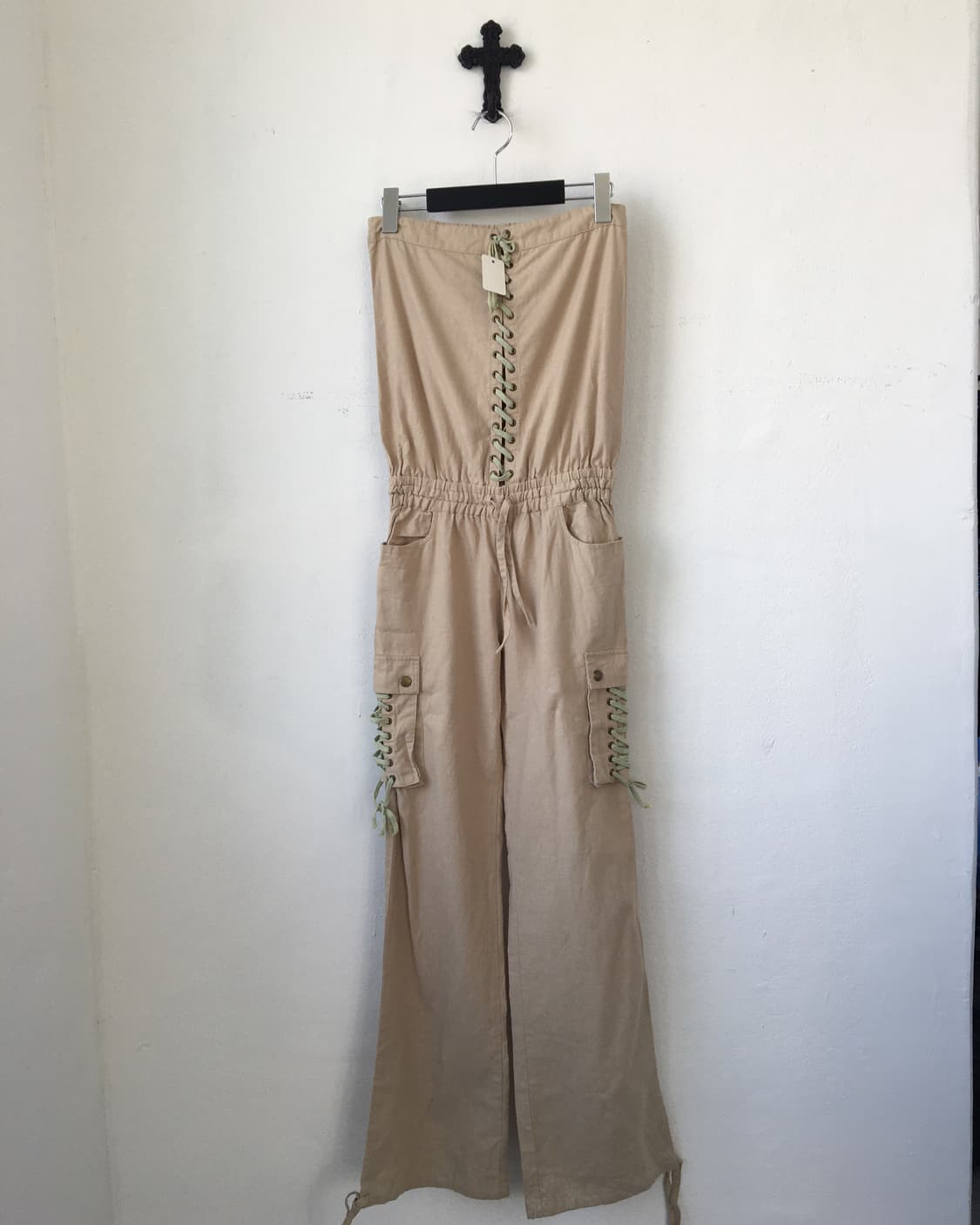 Lace up point tube top jumpsuit 상품이미지1