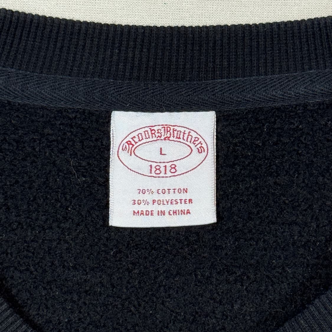 L) 브룩스브라더스 레드 로고 맨투맨 블랙 상품이미지6