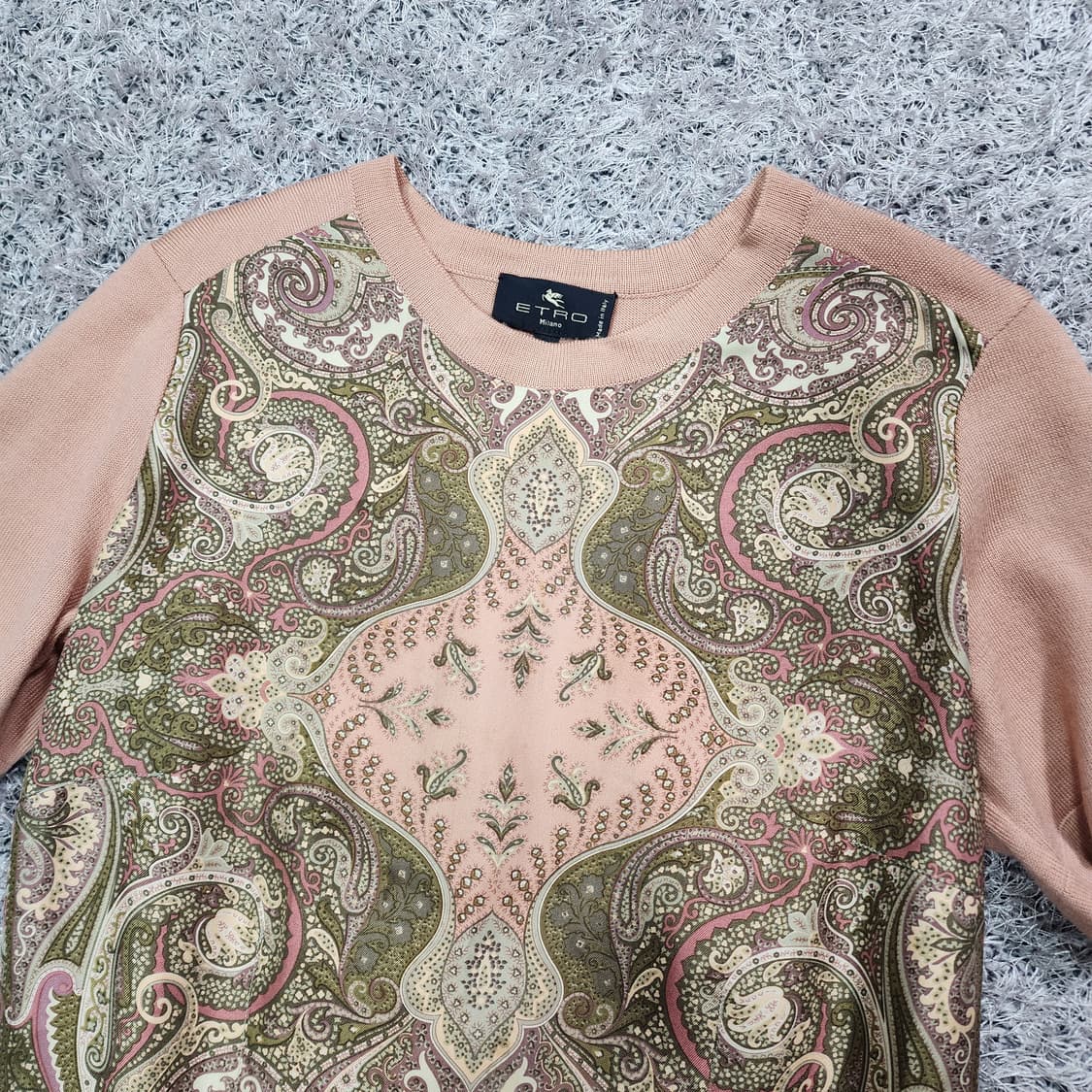 에트로 실크 울 니트 반팔셔츠 42 상품이미지2