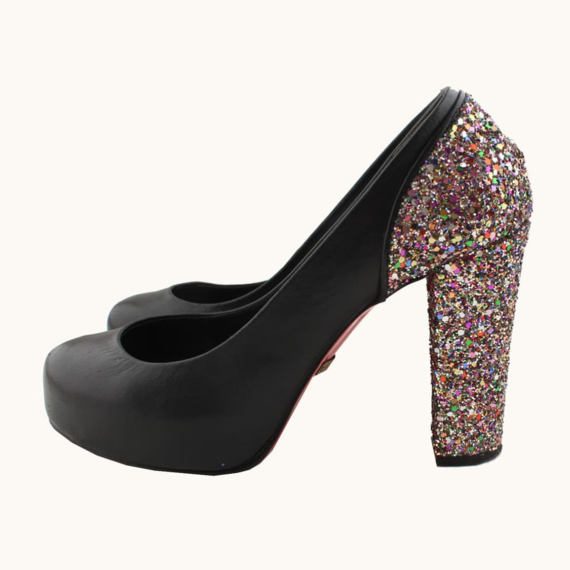 슈콤마보니 블랙&멀티시퀸 펌프스 35 상품이미지3