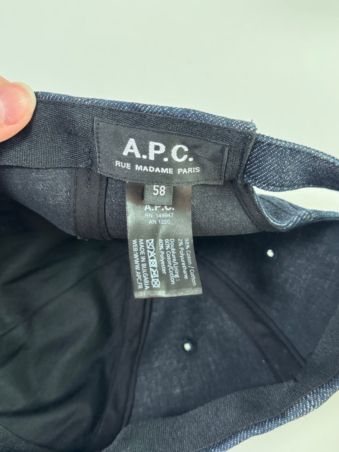 Apc 데님볼캡 사이즈58 상품이미지3