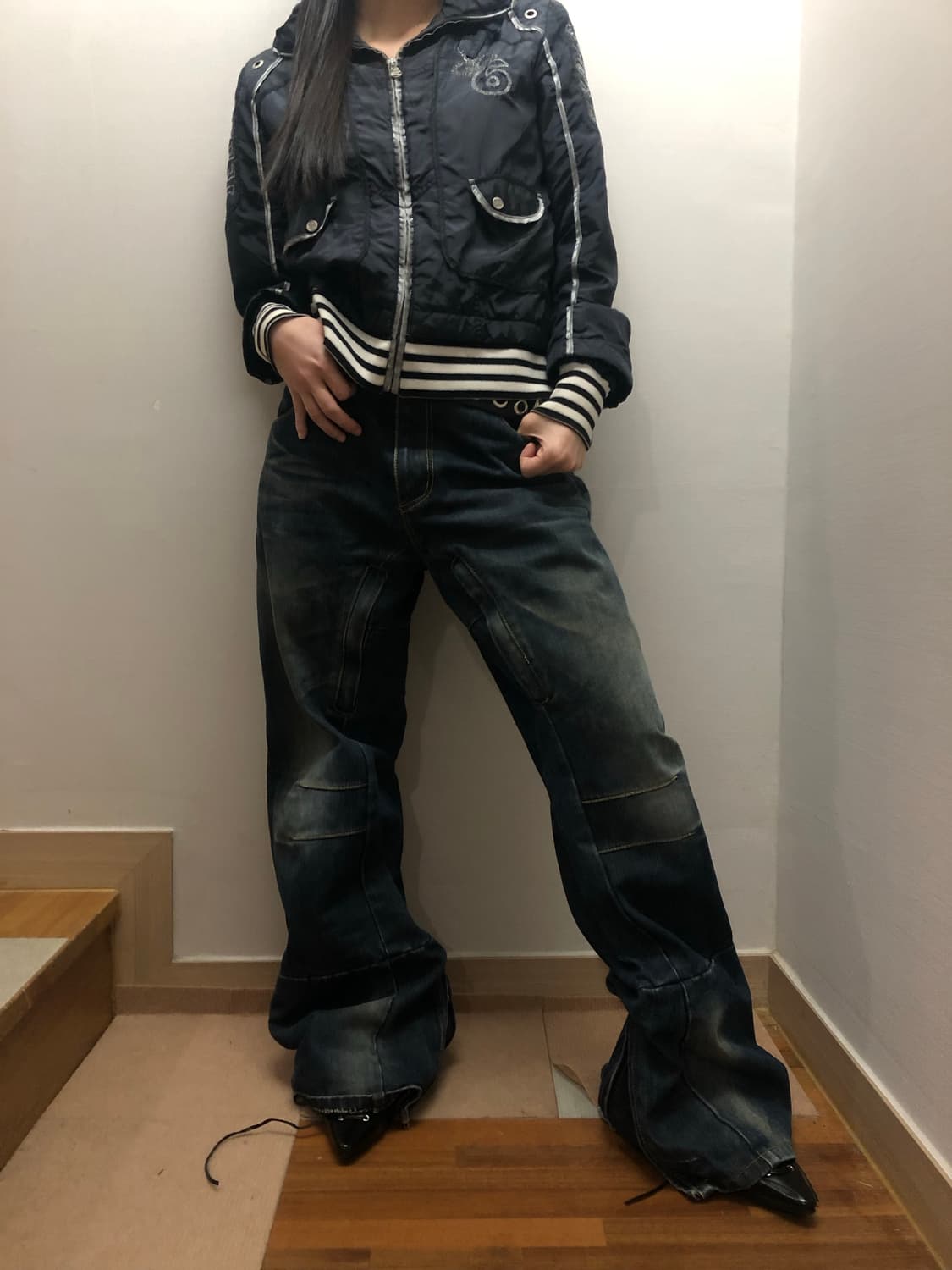 빈티지 에스크 블랙 펑크 점퍼 상품이미지3