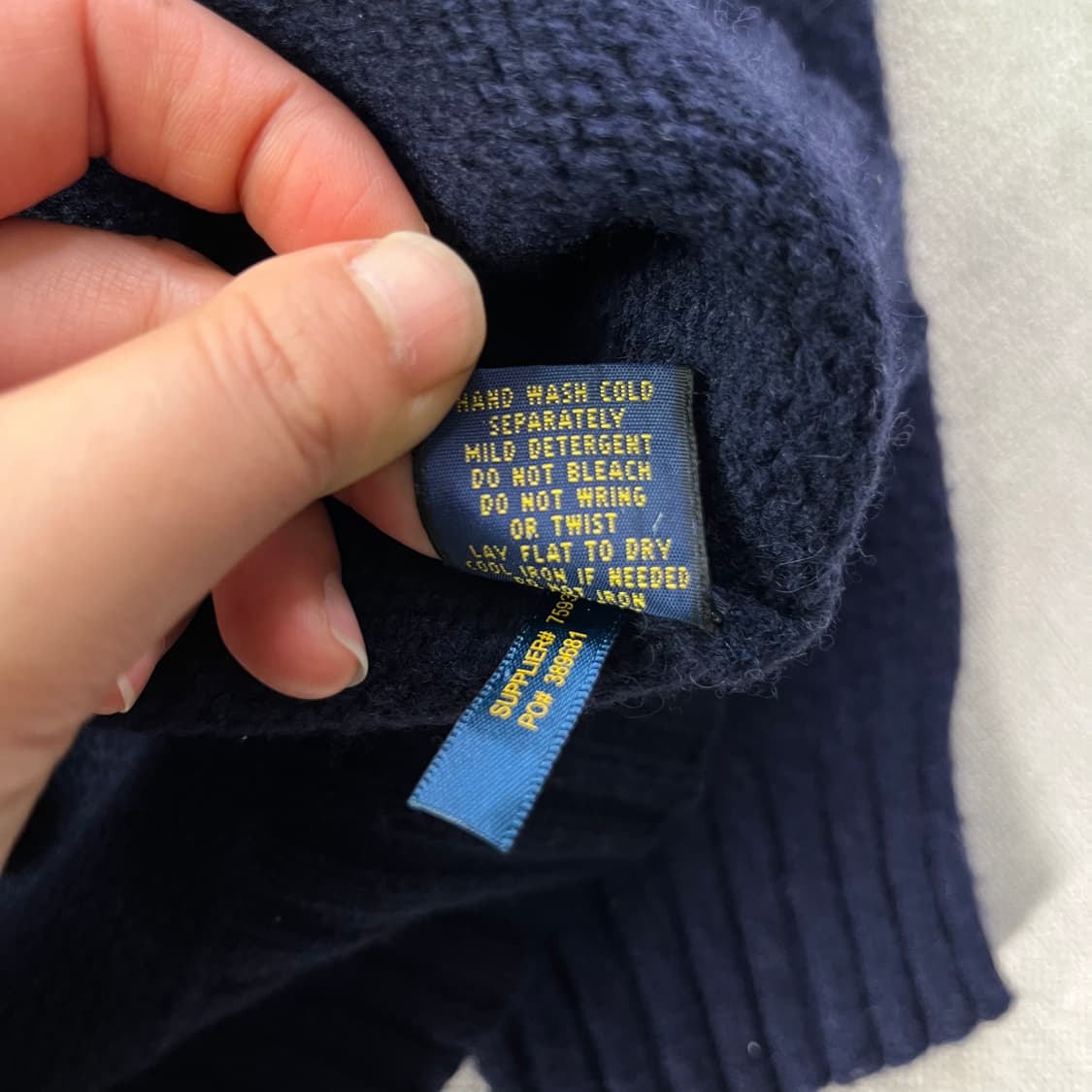 100 폴로랄프로렌 울 네이비 니트 상품이미지5