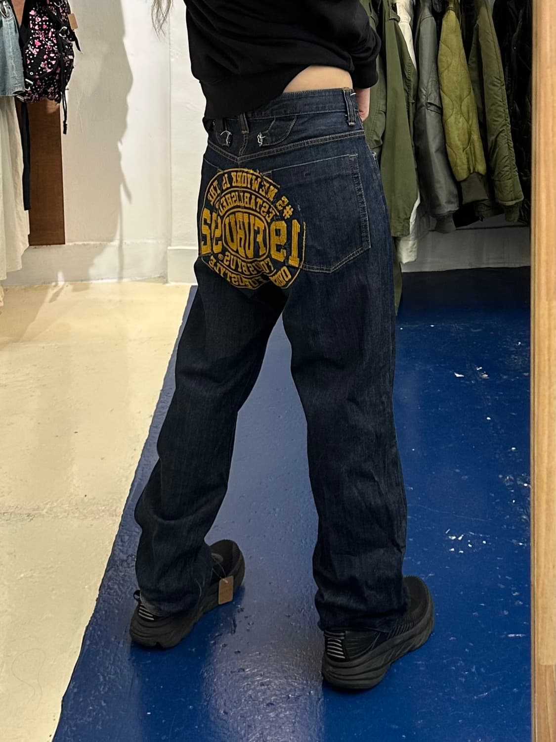 2000s fubu 푸부 백로고 데님 팬츠 상품이미지1