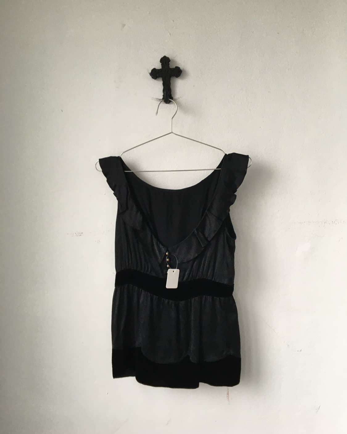 Velvet line button point frill glossy sl 상품이미지1