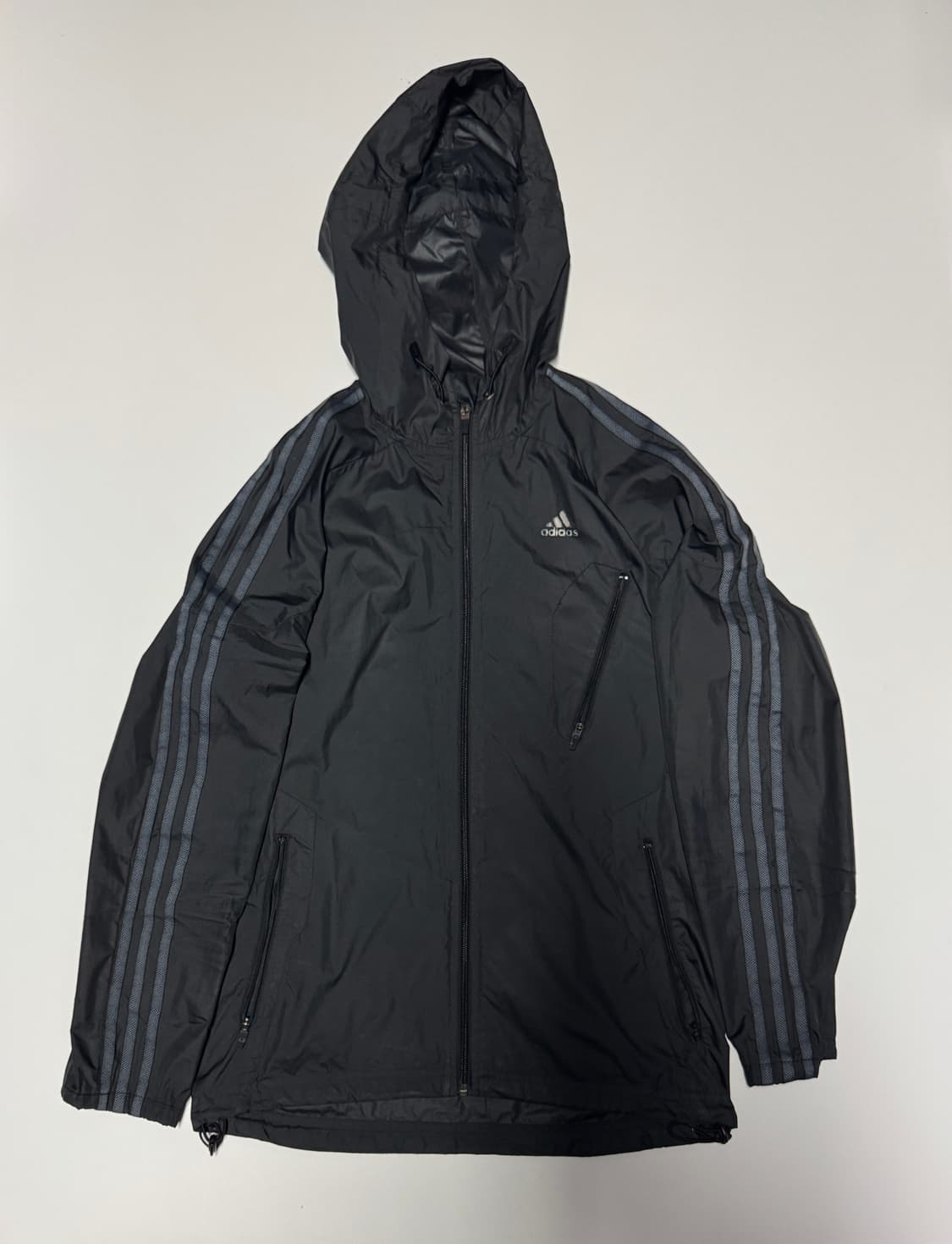 아디다스 올드스쿨 밑단 스트링 삼선 후드 바람막이 M 상품이미지1