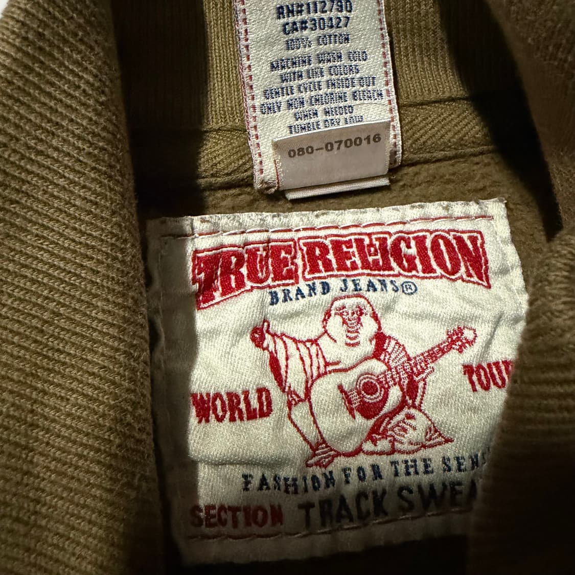 트루릴리젼 빈티지 에이징 워싱 카키 스컬 집업  상품이미지5