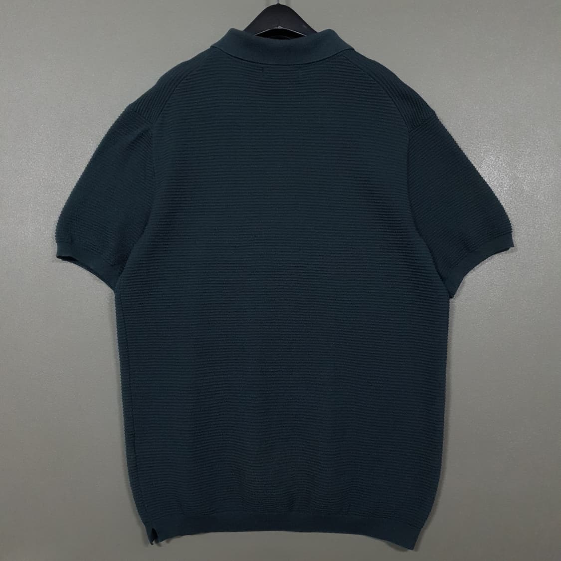 헤지스 신형 21ss 다크그린 카키 짜임 코튼 블렌드 반팔 카라 니트 L 상품이미지7