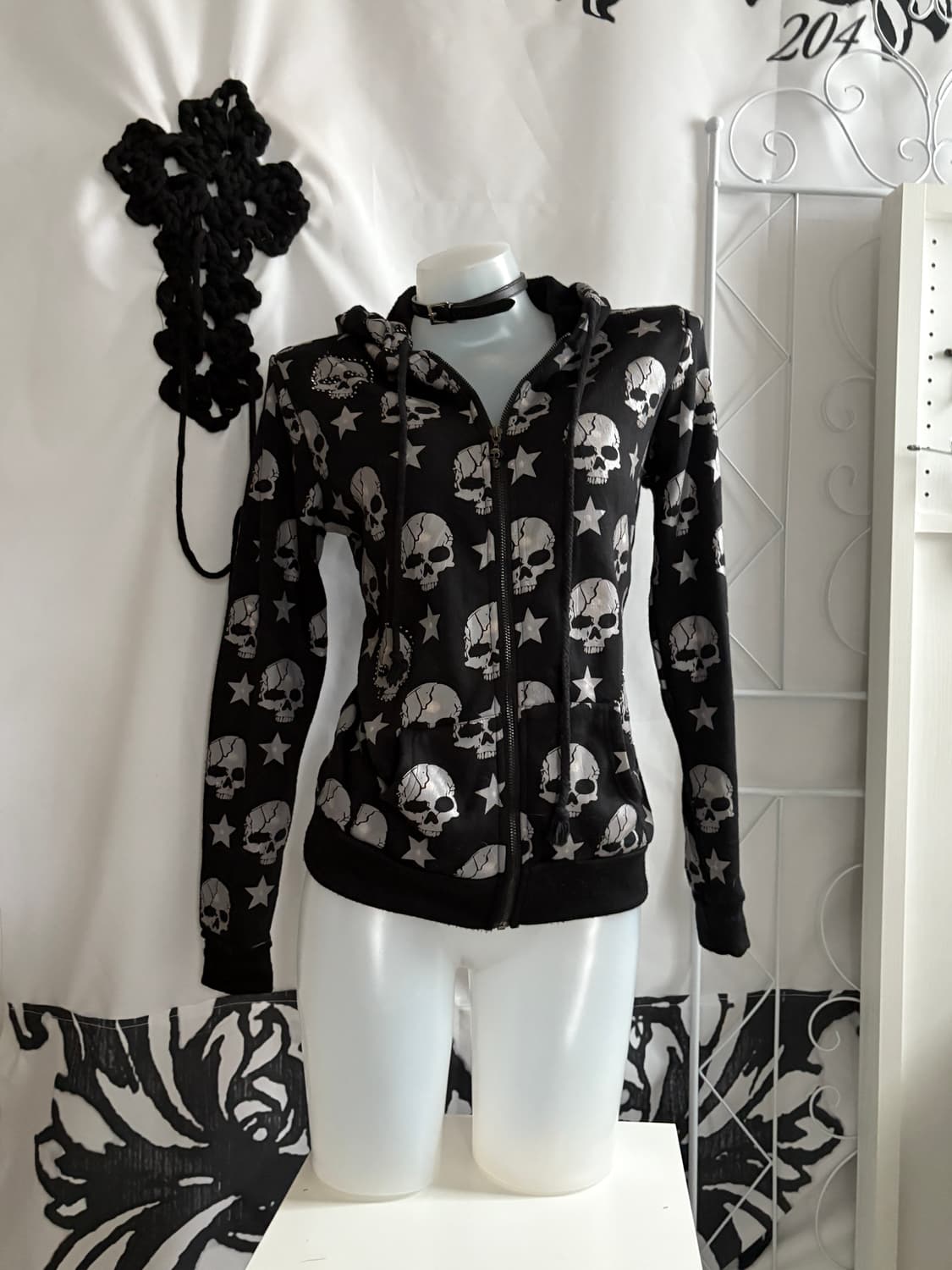 • Black Skull Hooded Zip-Up 상품이미지2