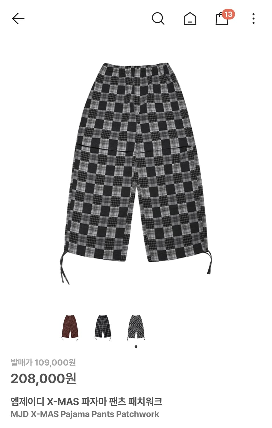 MJD X-MAS 파자마 팬츠 패치워크 상품이미지1