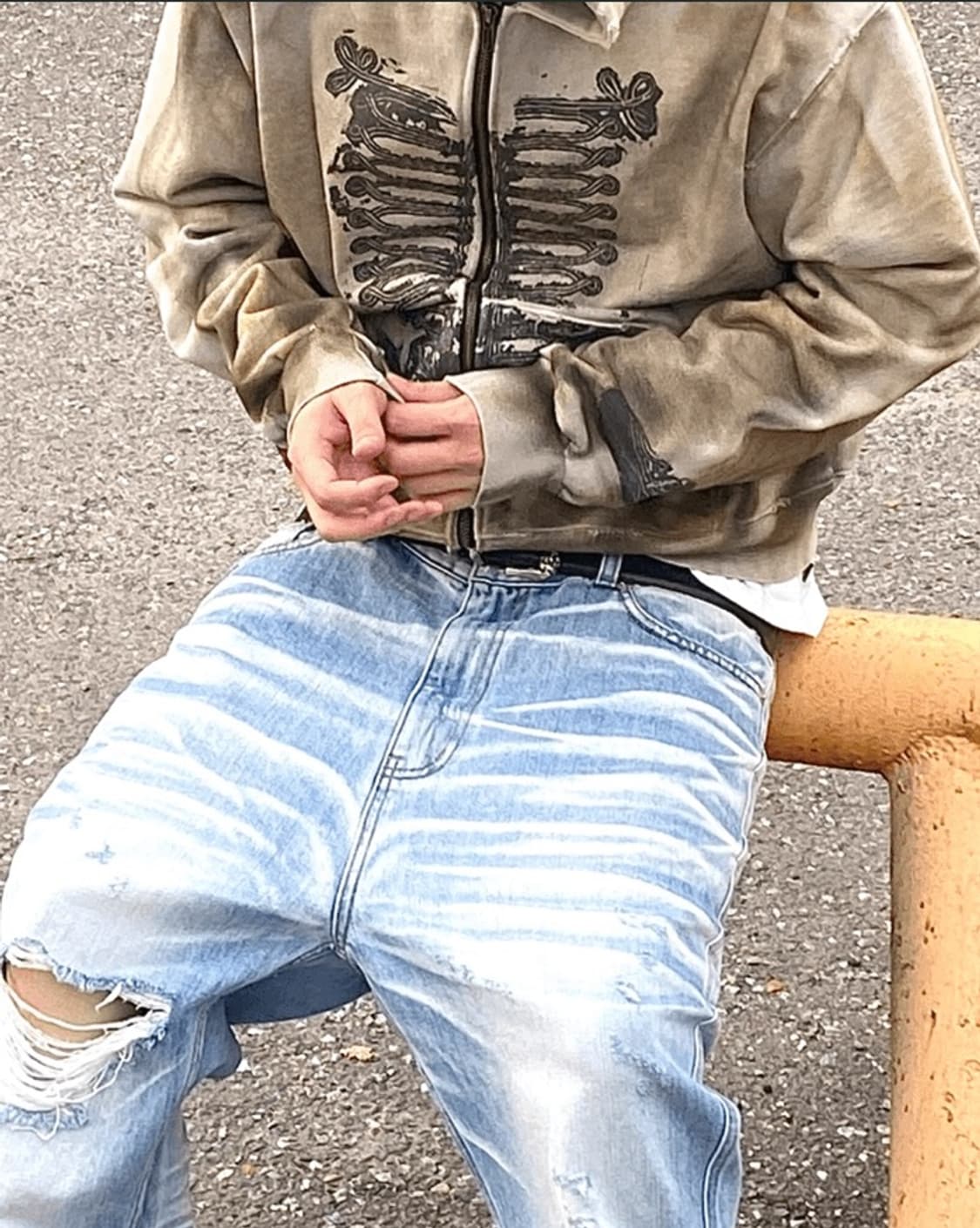 언더마이카 연청 오버 플레어진 텍안뗀 새제품 상품이미지5