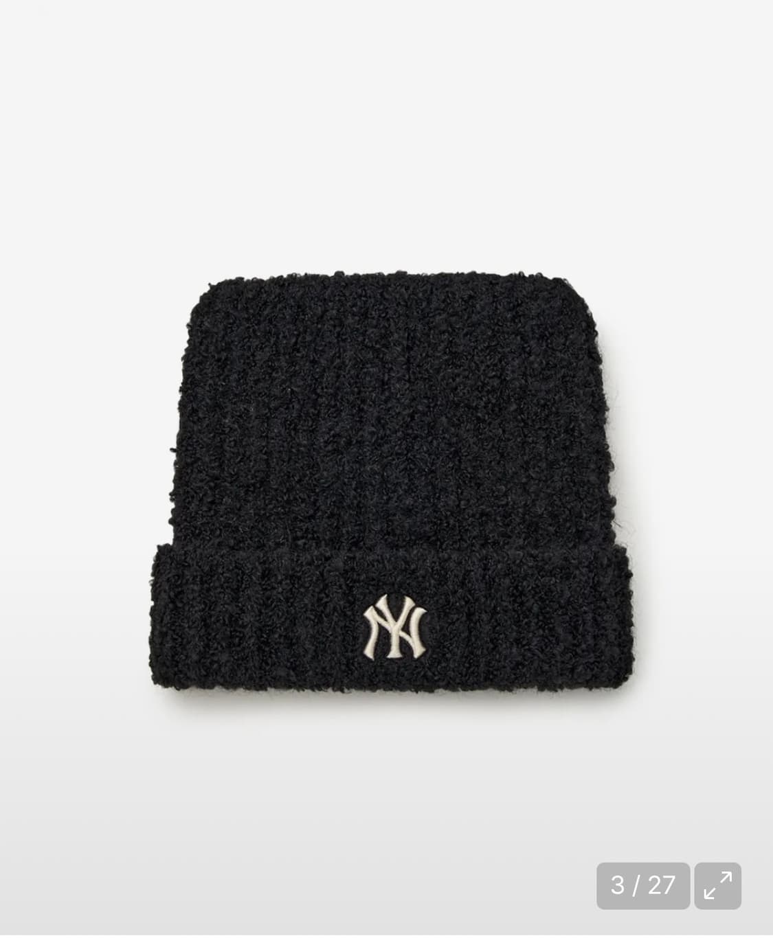 새상품>카리나 착용 MLB 플러시 미야옹 비니 NY 블랙 상품이미지3