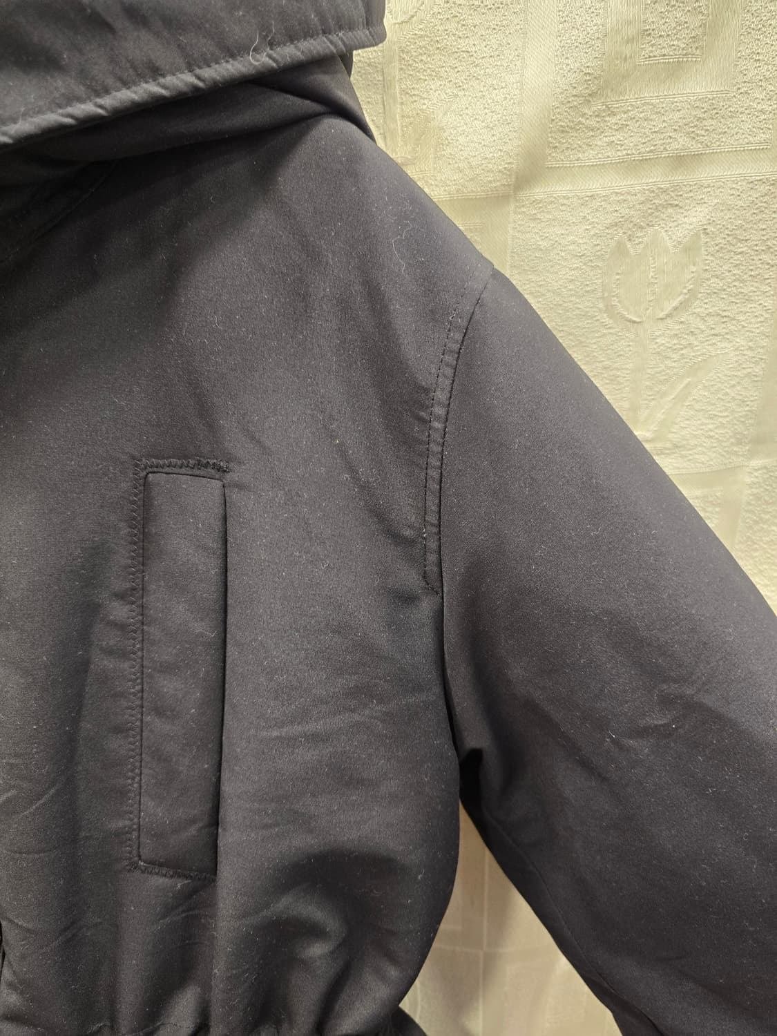 올리브데올리브 검정색 후드 다운패딩 점퍼 허리 스트링 S~M 상품이미지3