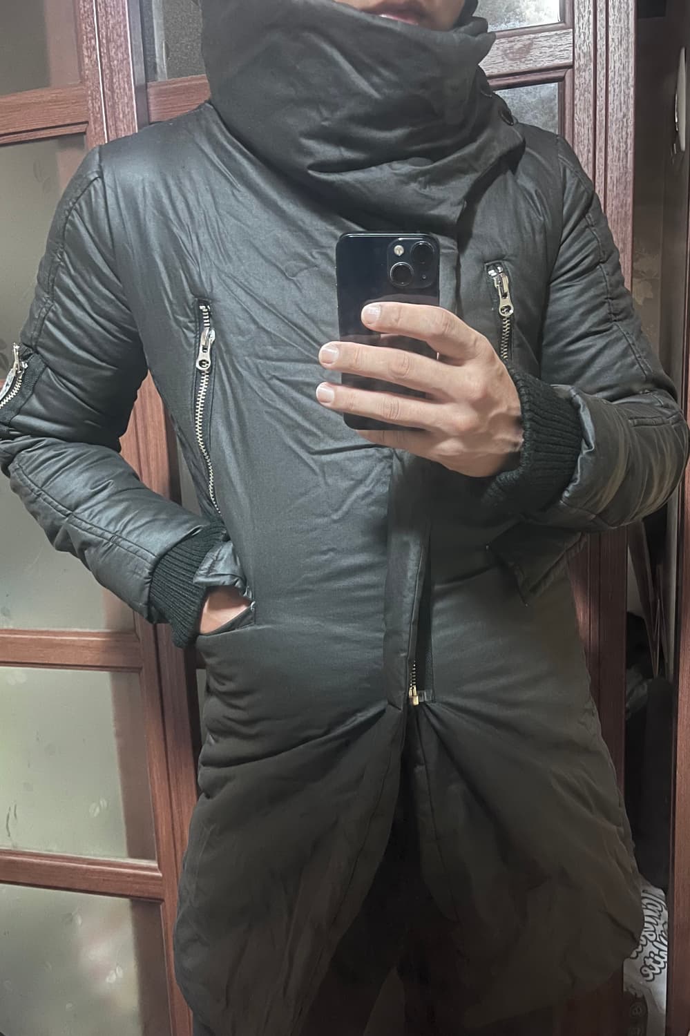 브랜드미상 아카이브 코팅 하이넥 패딩 상품이미지5