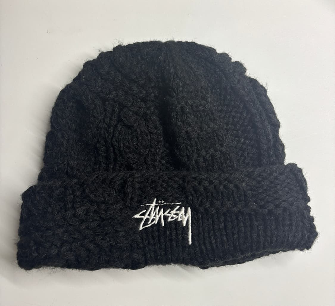 스투시 니트 패치워크 비니 블랙 상품이미지1