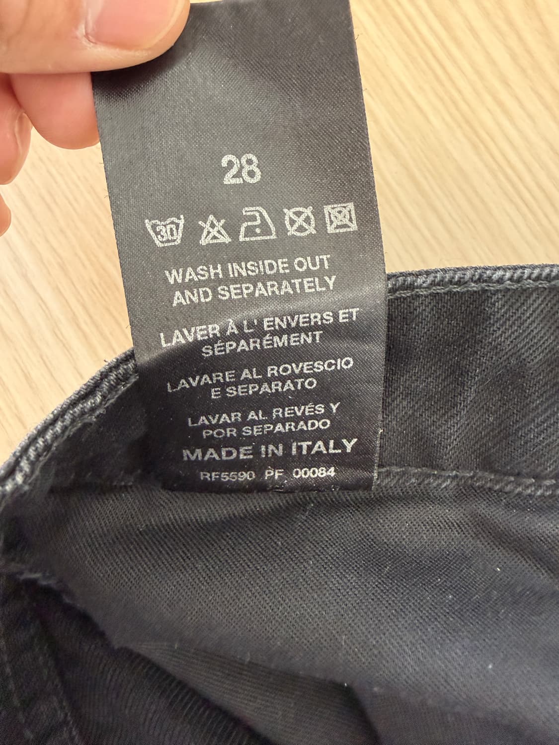 라프시몬스 블랙 데님 팬츠 체인 장식 상품이미지6