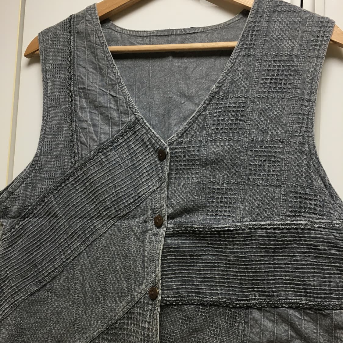 빈티지 베스트 조끼 청 패치워크 모리걸 하구미 히피 상품이미지3