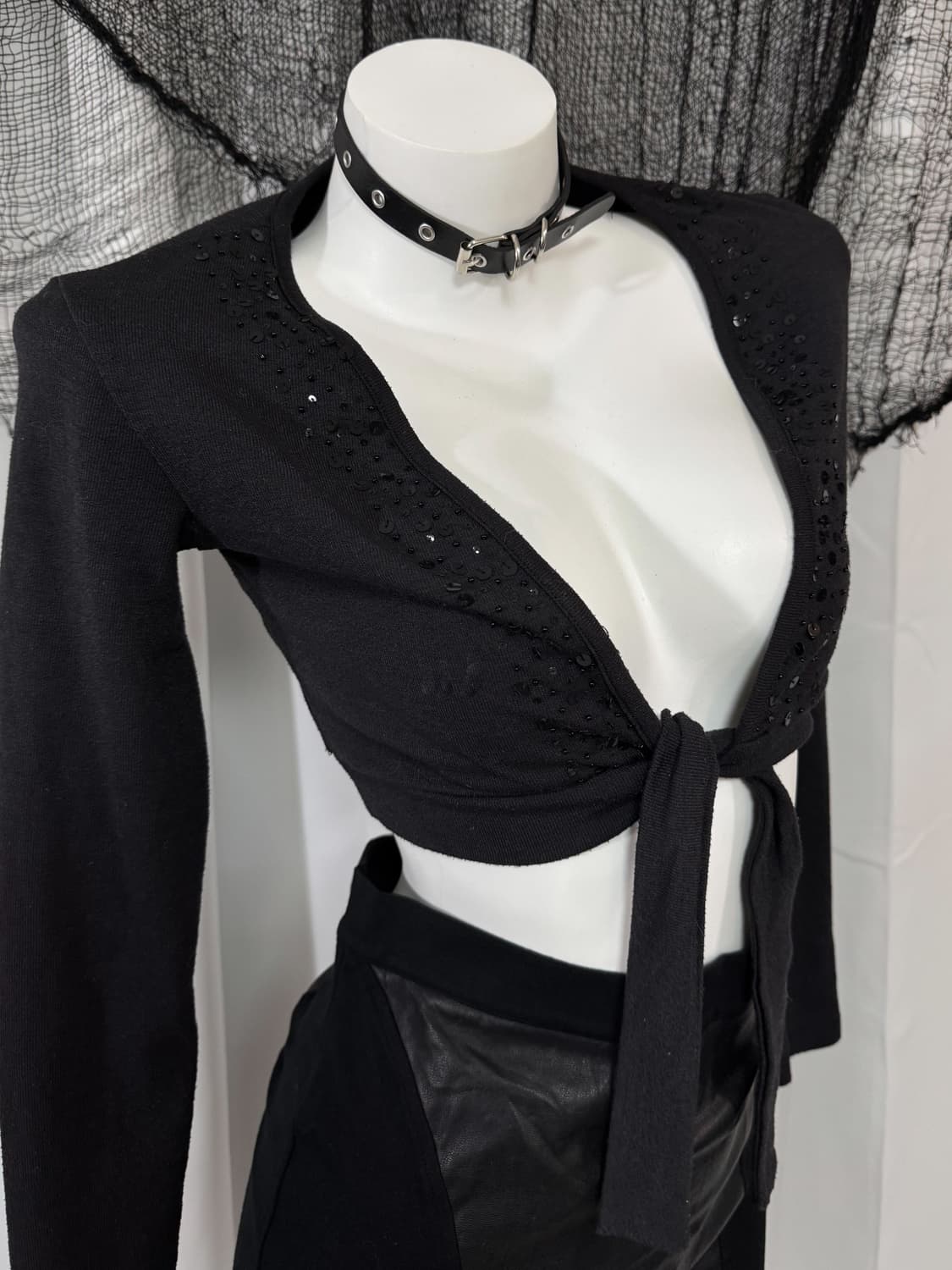 spangle crop cardigan 상품이미지3