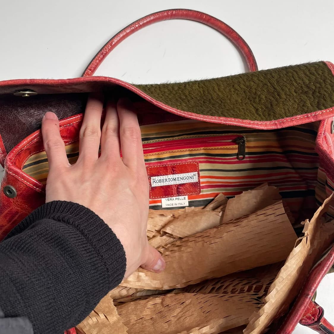 Robertom engoni 송치 레더 백 ( italy )  상품이미지5