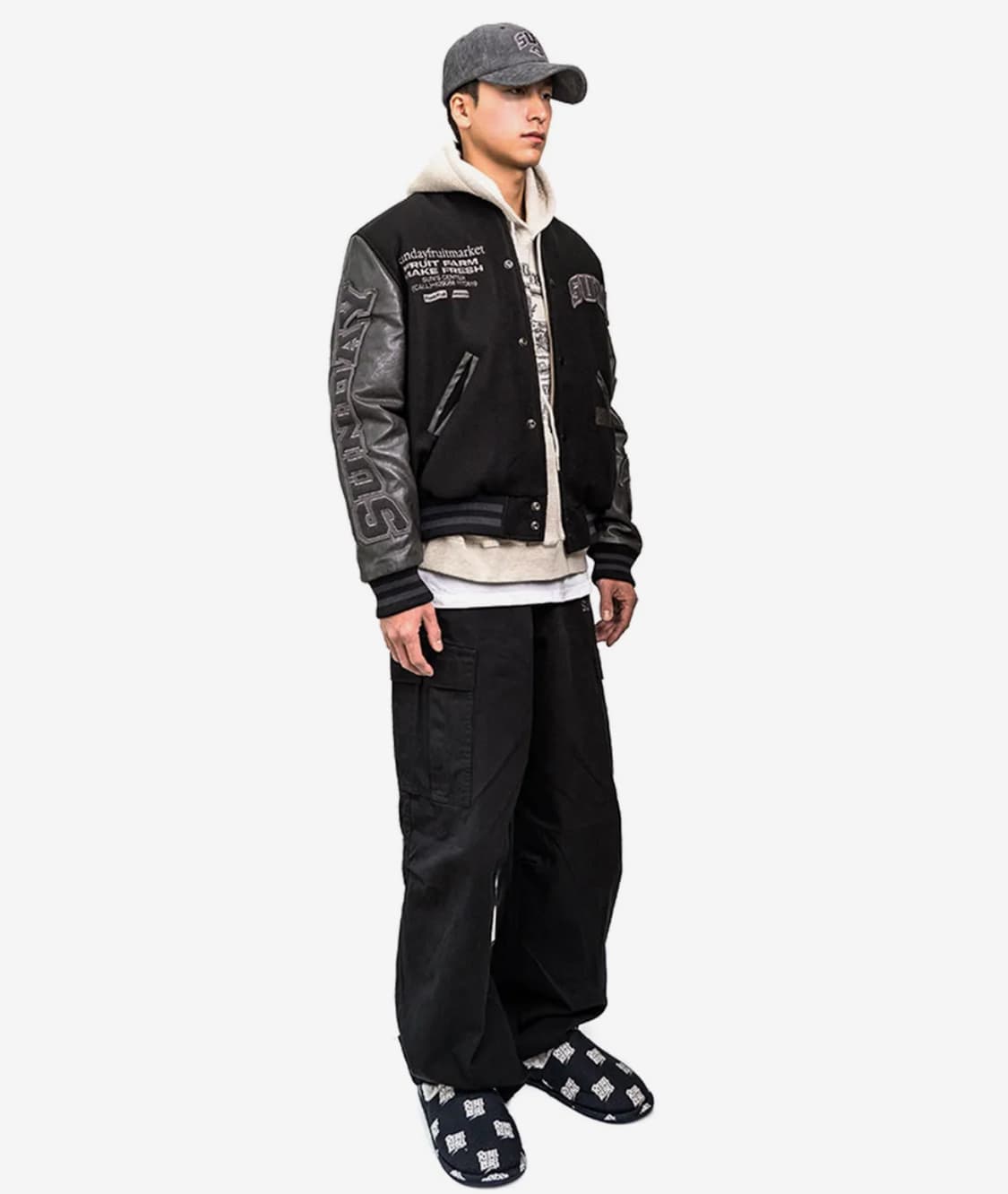 선데이후르츠마켓 SUNDAY VARSITY JACKET BLACK 상품이미지3