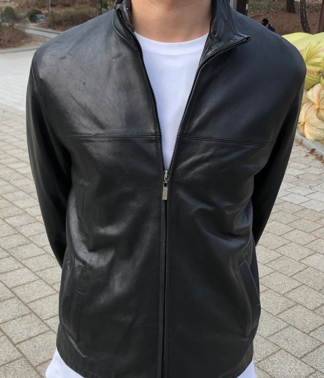 리얼 램스킨 빈티지 가죽 자켓 (XL) 상품이미지5