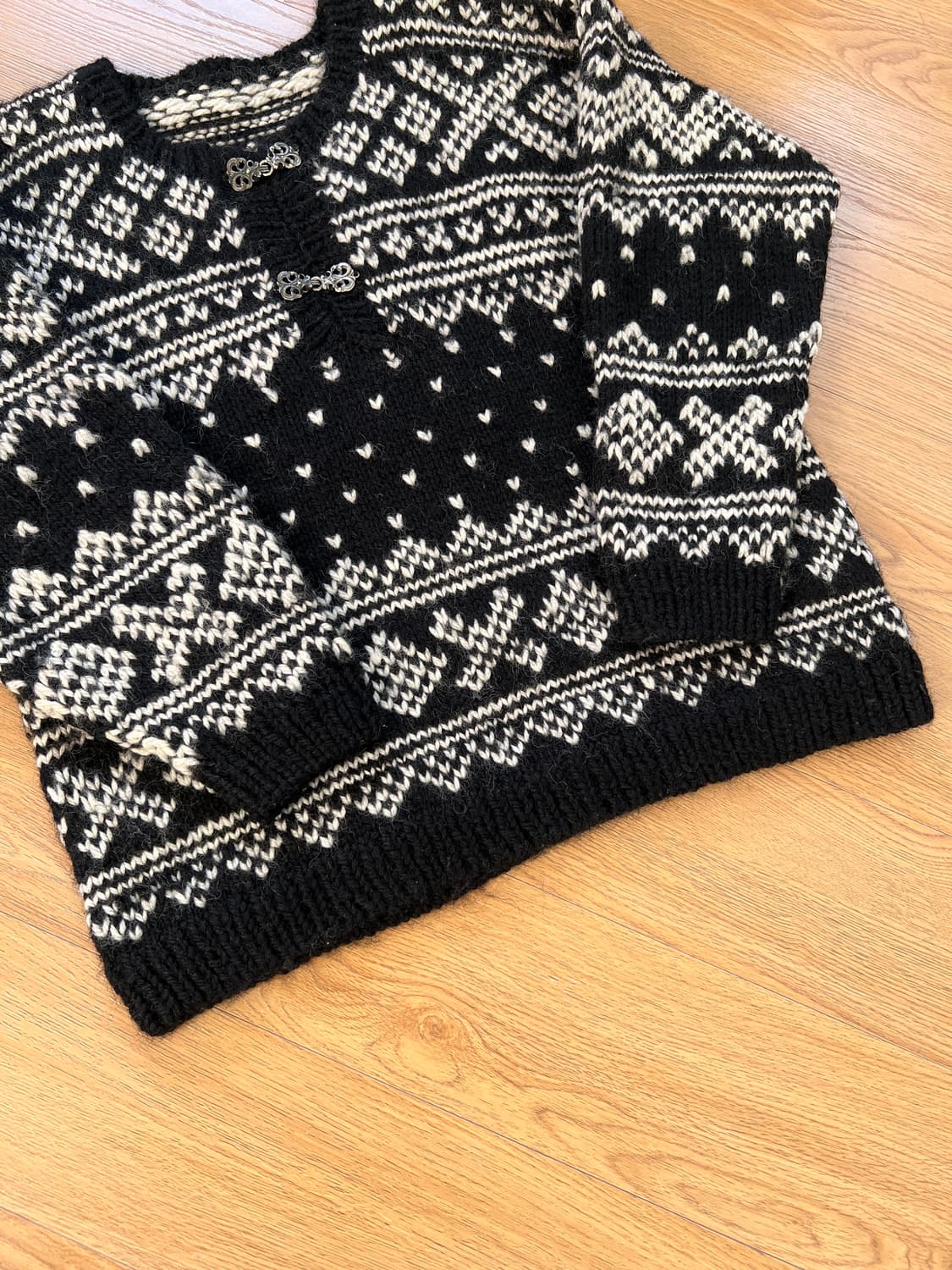 빈티지 노르딕 핸드메이드 울 스웨터 상품이미지3