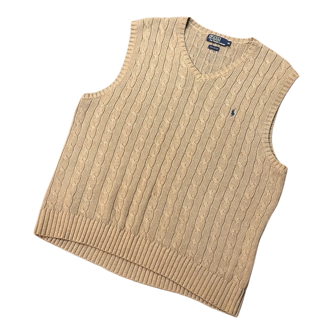 폴로 케이블 니트 베스트 조끼 베이지 (XL) 105 상품이미지1