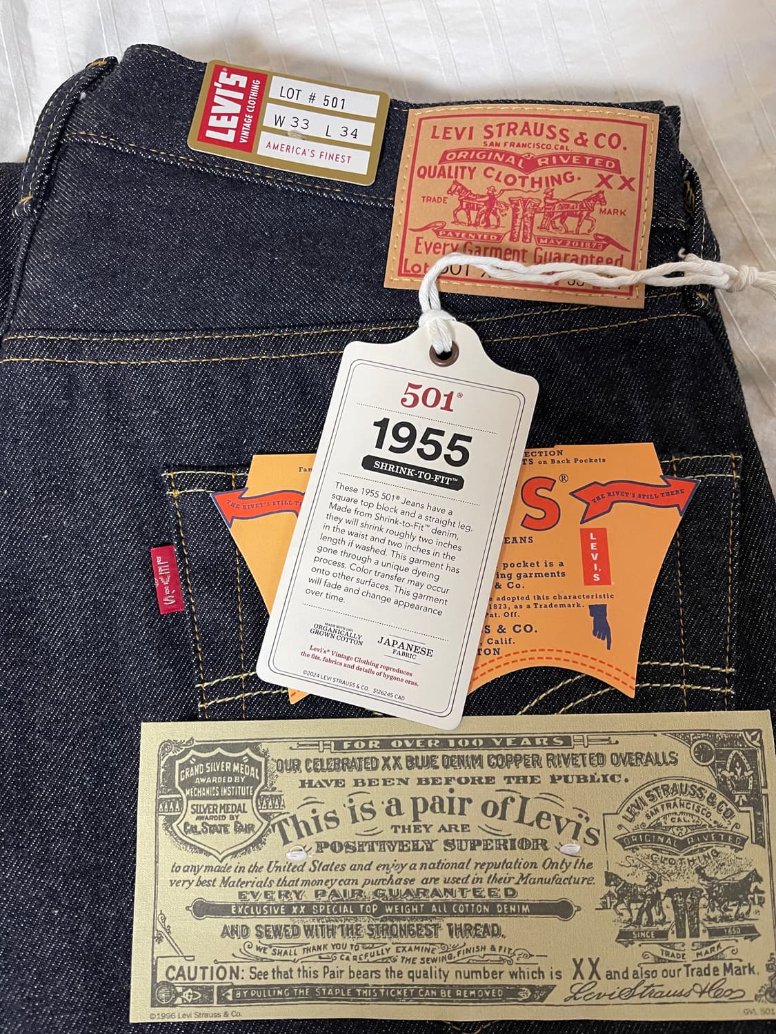 리바이스 LVC 1955 501 33 x 34  새상품 상품이미지4